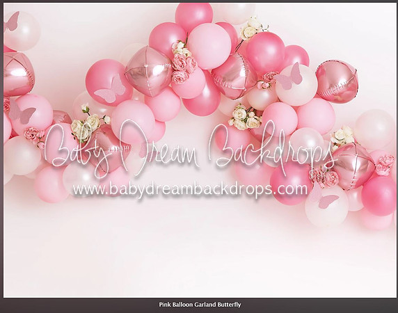 B58- Pink Balloon Garland Butterfly